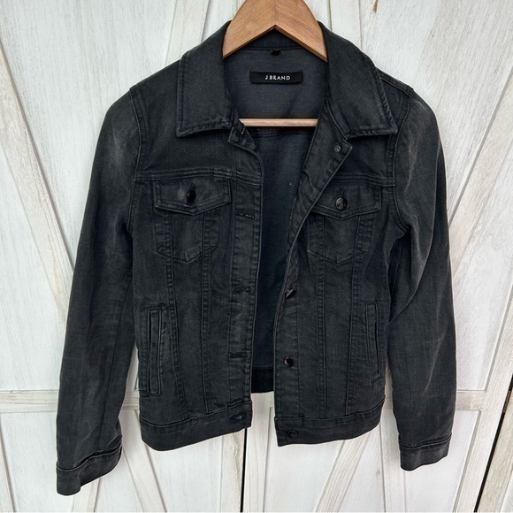 J Brand Jackets & Blazers - 💋J Brand black charcoal denim jean jacket 🧥 XS worn 2x